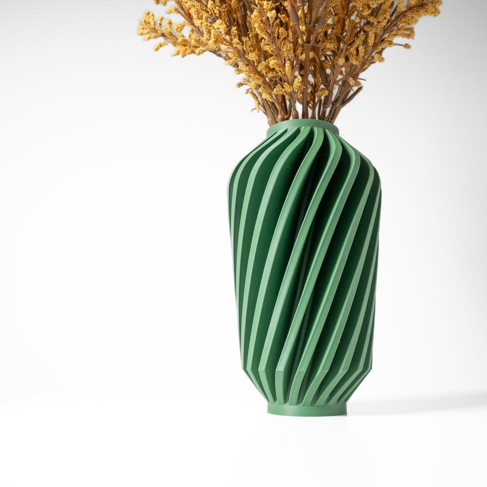 Vase Travix imprimé en 3D - vase à fleurs design 18 cm, décoration intérieure contemporaine, fabriqué en France — impression 3D par Manu3D