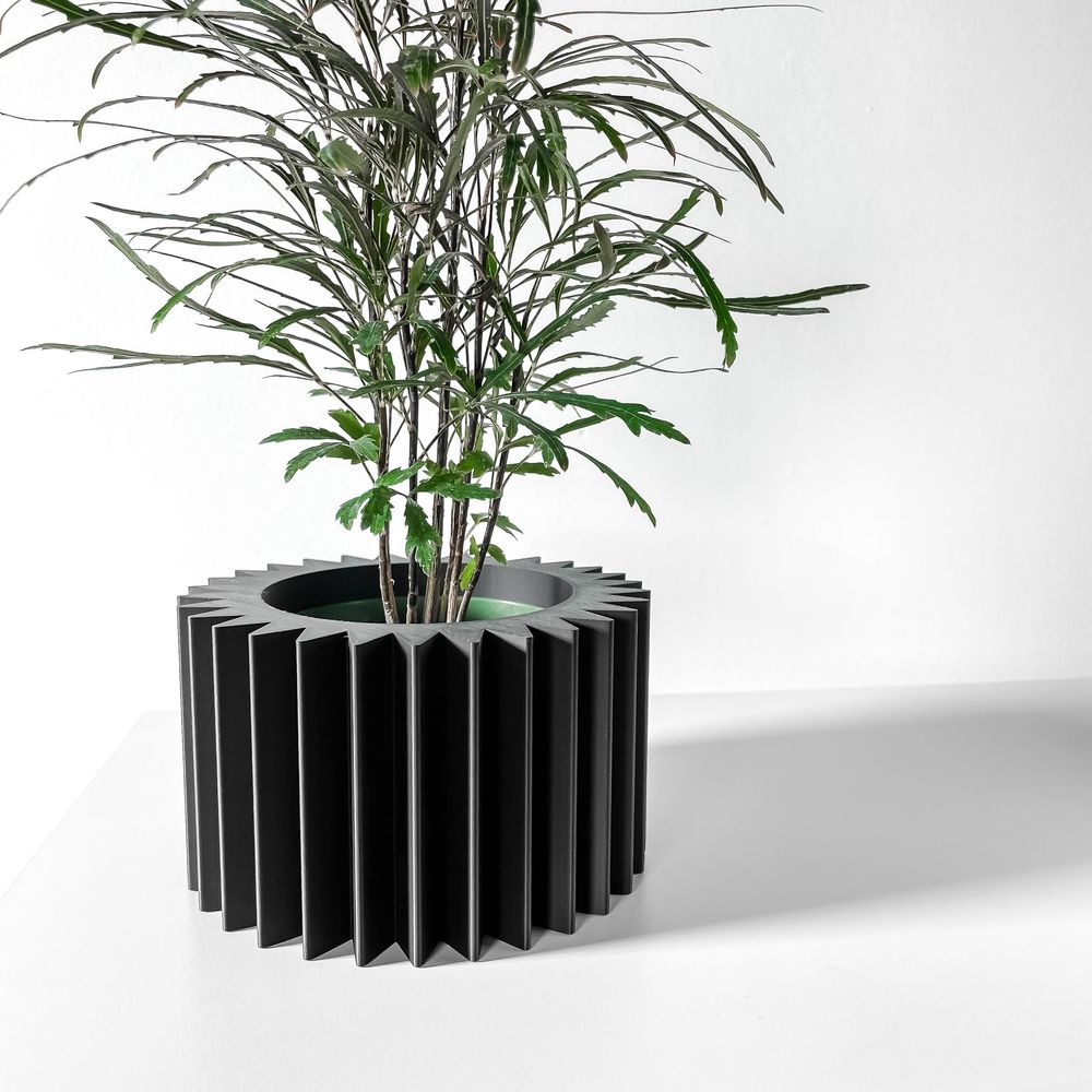 Cache-pot Tuno imprimé en 3D - pot de fleurs design 17 cm, décoration intérieure contemporaine, fabriqué en France — impression 3D par Manu3D