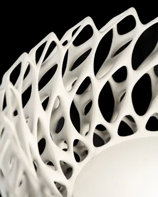 Coupe Twisted imprimée en 3D - vide-poche design 22 cm, décoration intérieure contemporaine, fabriquée en France — impression 3D par Manu3D
