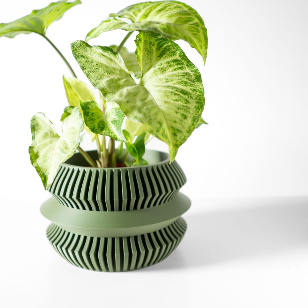 Cache-pot Uldol imprimé en 3D - pot de fleurs design 16 cm, décoration intérieure contemporaine, fabriqué en France — impression 3D par Manu3D