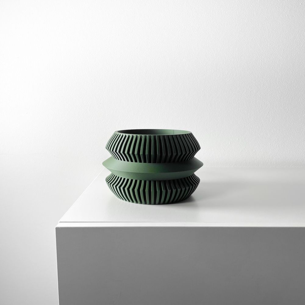 Cache-pot Uldol imprimé en 3D - pot de fleurs design 16 cm (160 mm), décoration intérieure contemporaine, fabriqué en France — impression 3D par Manu3D
