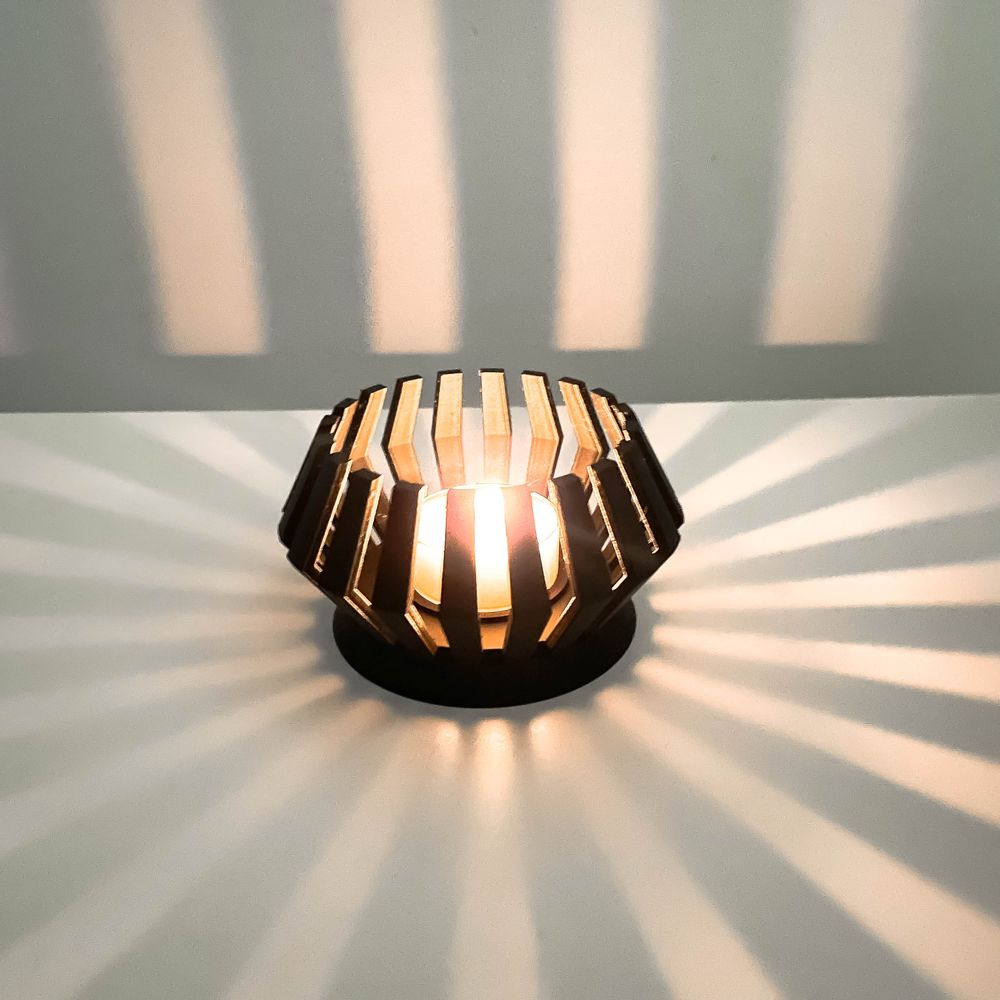 Lampe Ulin imprimée en 3D - lampe design 10 cm, décoration intérieure contemporaine, fabriquée en France — impression 3D par Manu3D