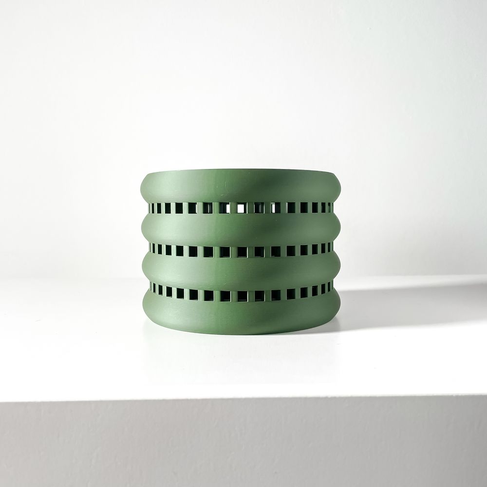Cache-pot Ulra imprimé en 3D - pot de fleurs design 14 cm, décoration intérieure contemporaine, fabriqué en France — impression 3D par Manu3D