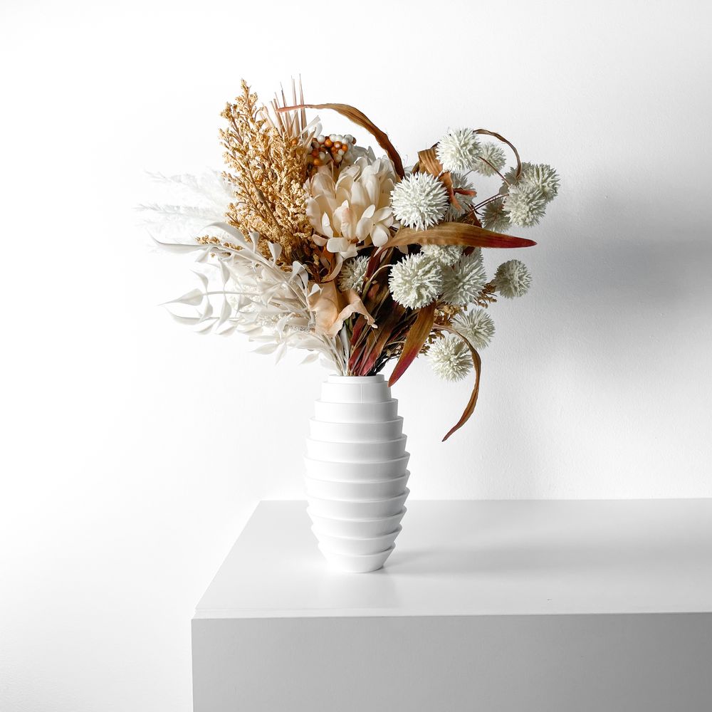 Vase Ulyx imprimé en 3D - vase à fleurs design 31 cm, décoration intérieure contemporaine, fabriqué en France — impression 3D par Manu3D