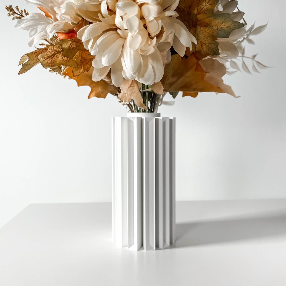 Vase Unda imprimé en 3D - vase à fleurs design 31 cm, décoration intérieure contemporaine, fabriqué en France — impression 3D par Manu3D