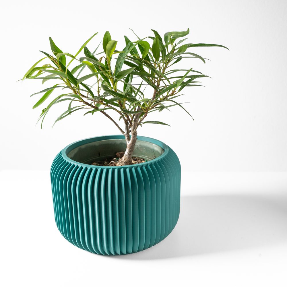 Cache-pot Unis imprimé en 3D - pot de fleurs design 15 cm (150 mm), décoration intérieure contemporaine, fabriqué en France — impression 3D par Manu3D