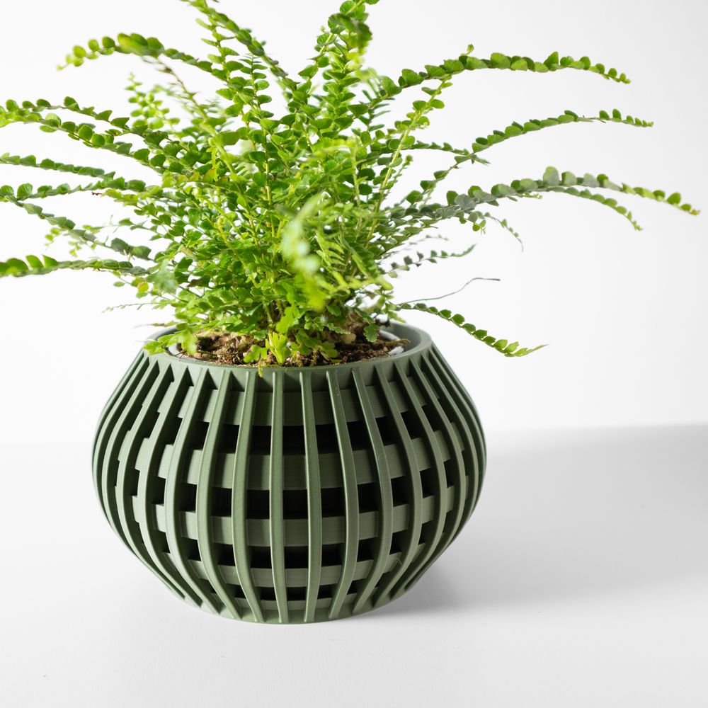 Cache-pot Usio imprimé en 3D - pot de fleurs design 17 cm (169 mm), décoration intérieure contemporaine, fabriqué en France — impression 3D par Manu3D