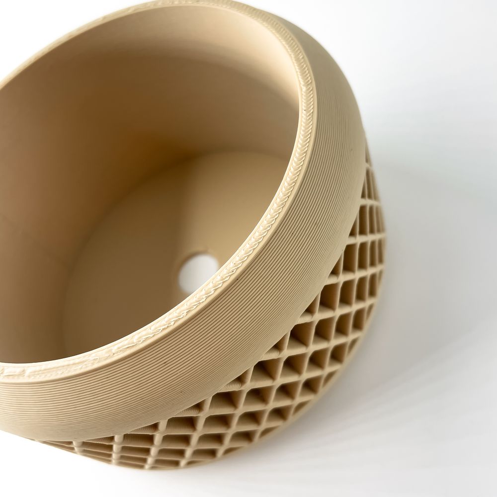 Cache-pot Uvix imprimé en 3D - pot de fleurs design 14 cm, décoration intérieure contemporaine, fabriqué en France — impression 3D par Manu3D