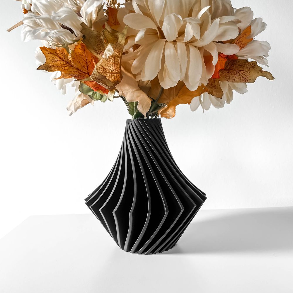 Vase Vamio imprimé en 3D - vase à fleurs design 31 cm, décoration intérieure contemporaine, fabriqué en France — impression 3D par Manu3D