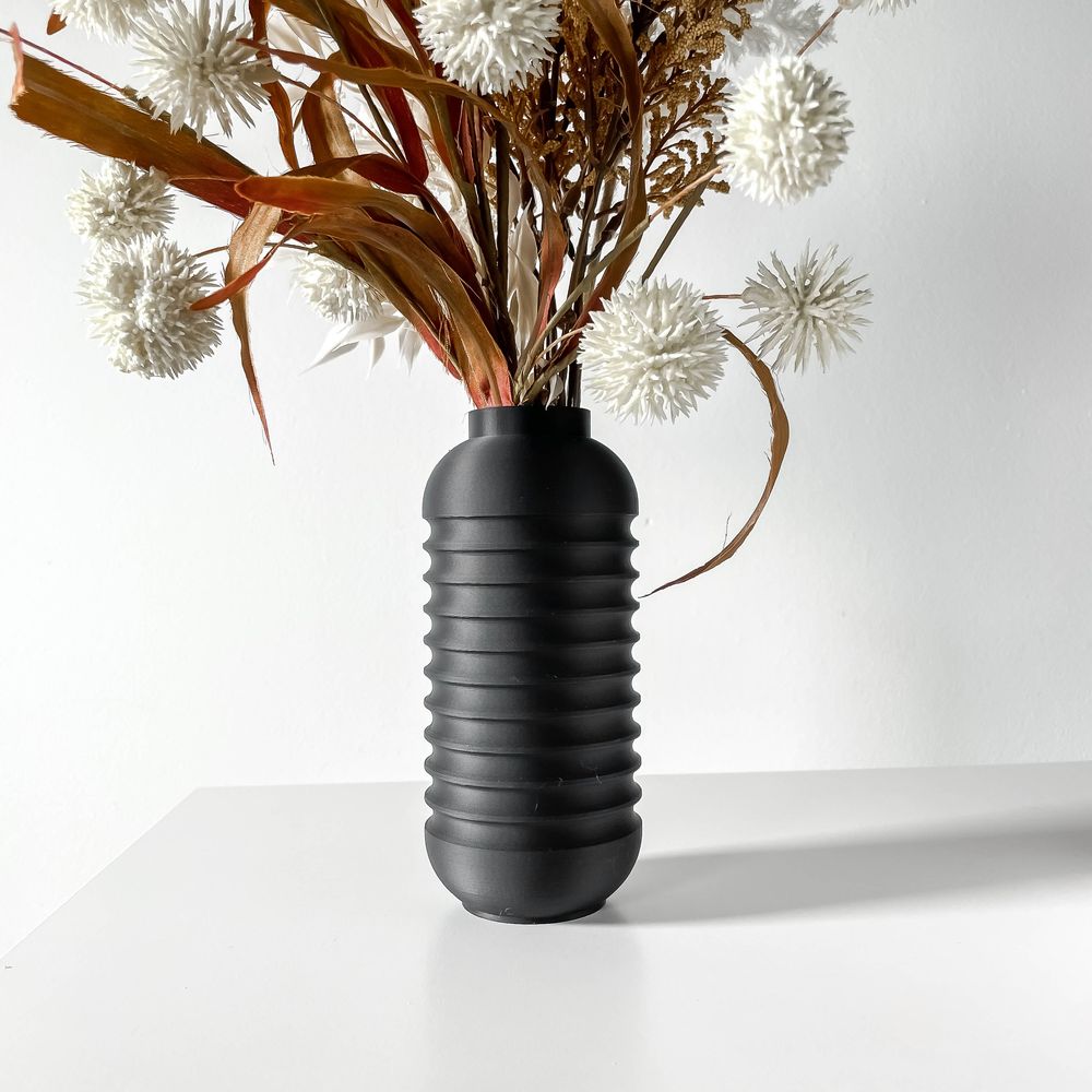 Vase Vano imprimé en 3D - vase à fleurs design 32 cm, décoration intérieure contemporaine, fabriqué en France — impression 3D par Manu3D