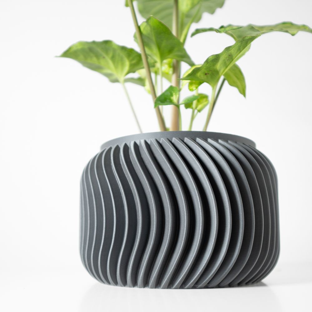 Cache-pot Vilex imprimé en 3D - pot de fleurs design 15 cm, décoration intérieure contemporaine, fabriqué en France — impression 3D par Manu3D