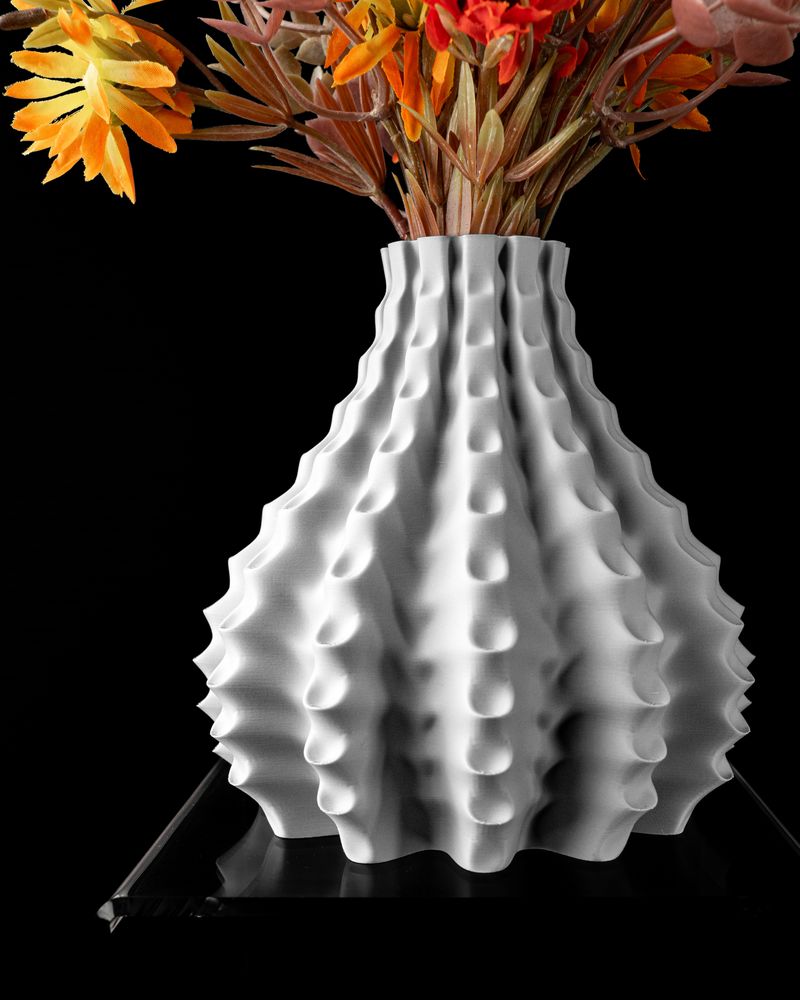 Vase Vilo imprimé en 3D - vase à fleurs design 21 cm, décoration intérieure contemporaine, fabriqué en France — impression 3D par Manu3D