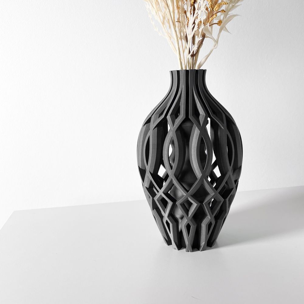 Vase Vista imprimé en 3D - vase à fleurs design 20 cm, décoration intérieure contemporaine, fabriqué en France — impression 3D par Manu3D
