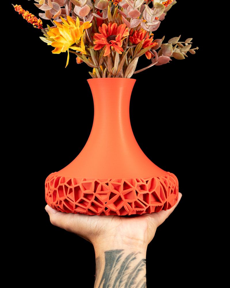 Vase Vomo imprimé en 3D - vase à fleurs design 19 cm, décoration intérieure contemporaine, fabriqué en France — impression 3D par Manu3D