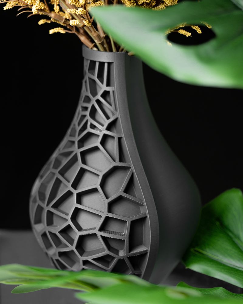 Vase Vori n°2 imprimé en 3D - vase à fleurs design 20 cm, décoration intérieure contemporaine, fabriqué en France — impression 3D par Manu3D