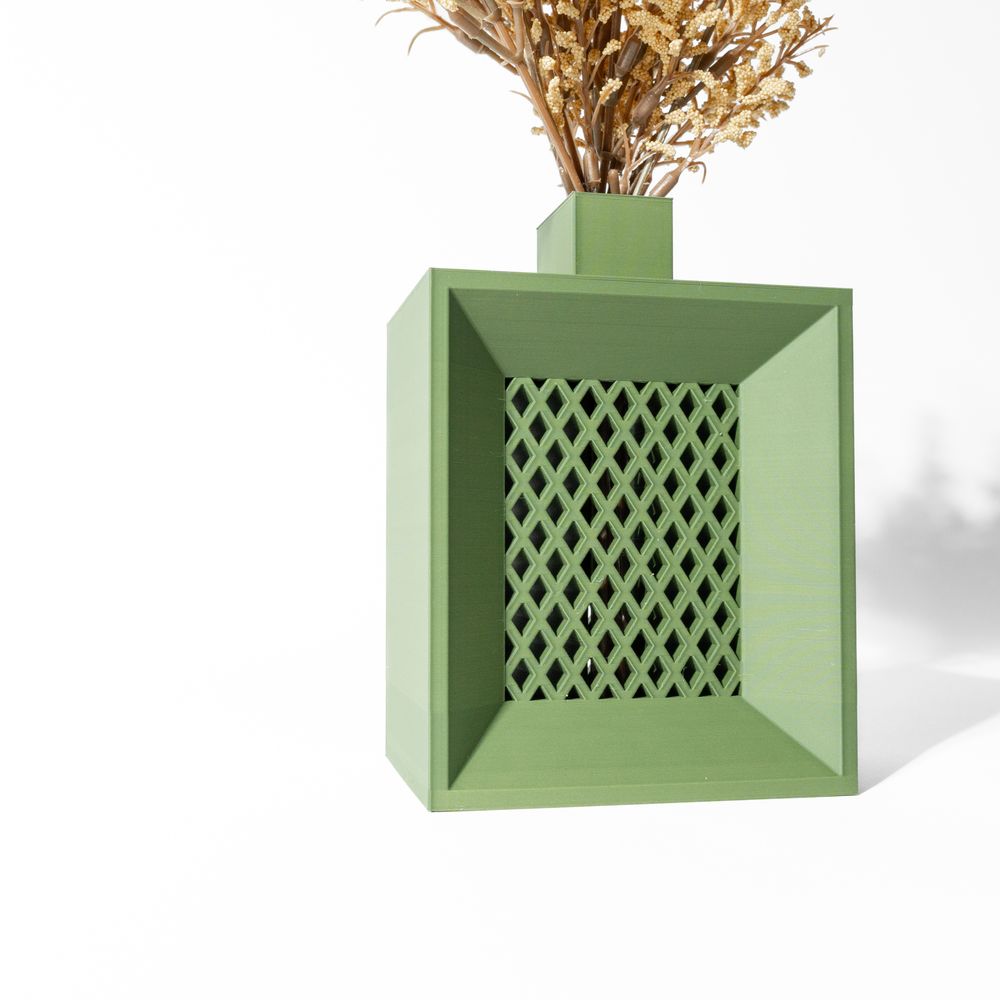 Vase Voure imprimé en 3D - vase à fleurs design 18 cm, décoration intérieure contemporaine, fabriqué en France — impression 3D par Manu3D