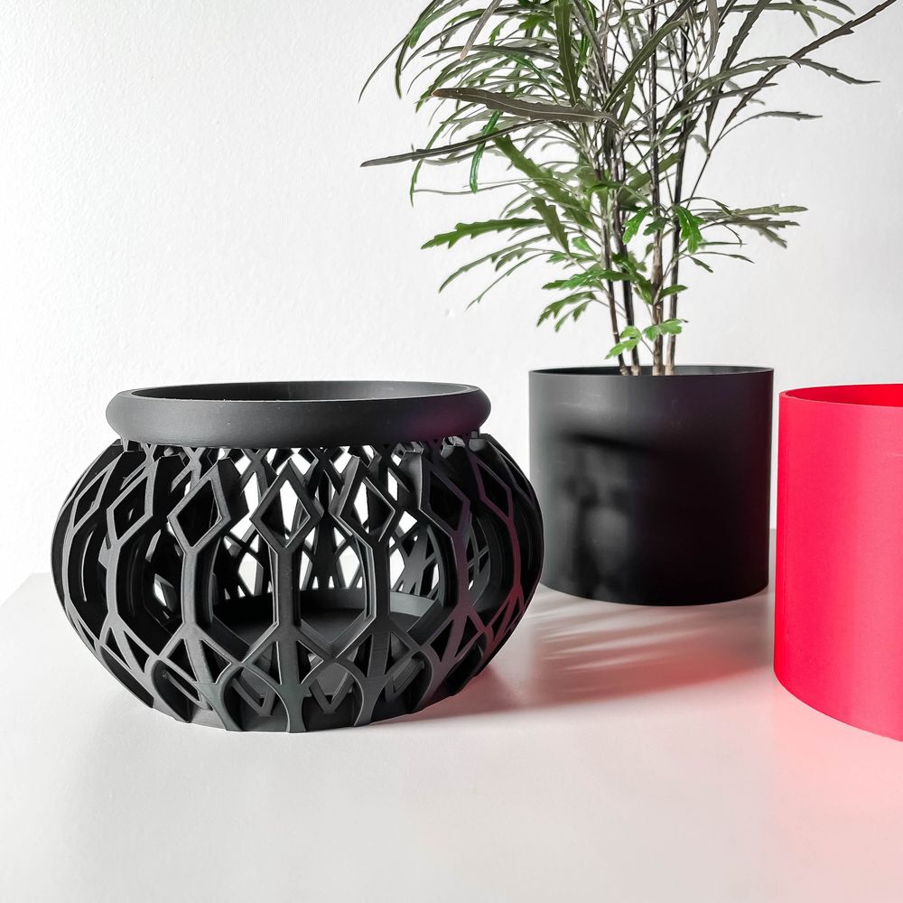 Cache-pot Vyre imprimé en 3D - pot de fleurs design 17 cm, décoration intérieure contemporaine, fabriqué en France — impression 3D par Manu3D