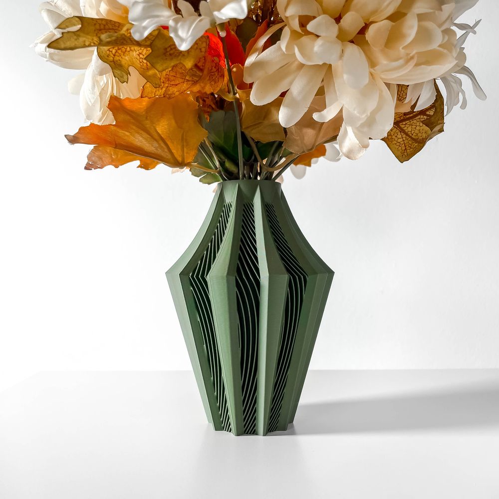 Vase Walo imprimé en 3D - vase à fleurs design 31 cm, décoration intérieure contemporaine, fabriqué en France — impression 3D par Manu3D