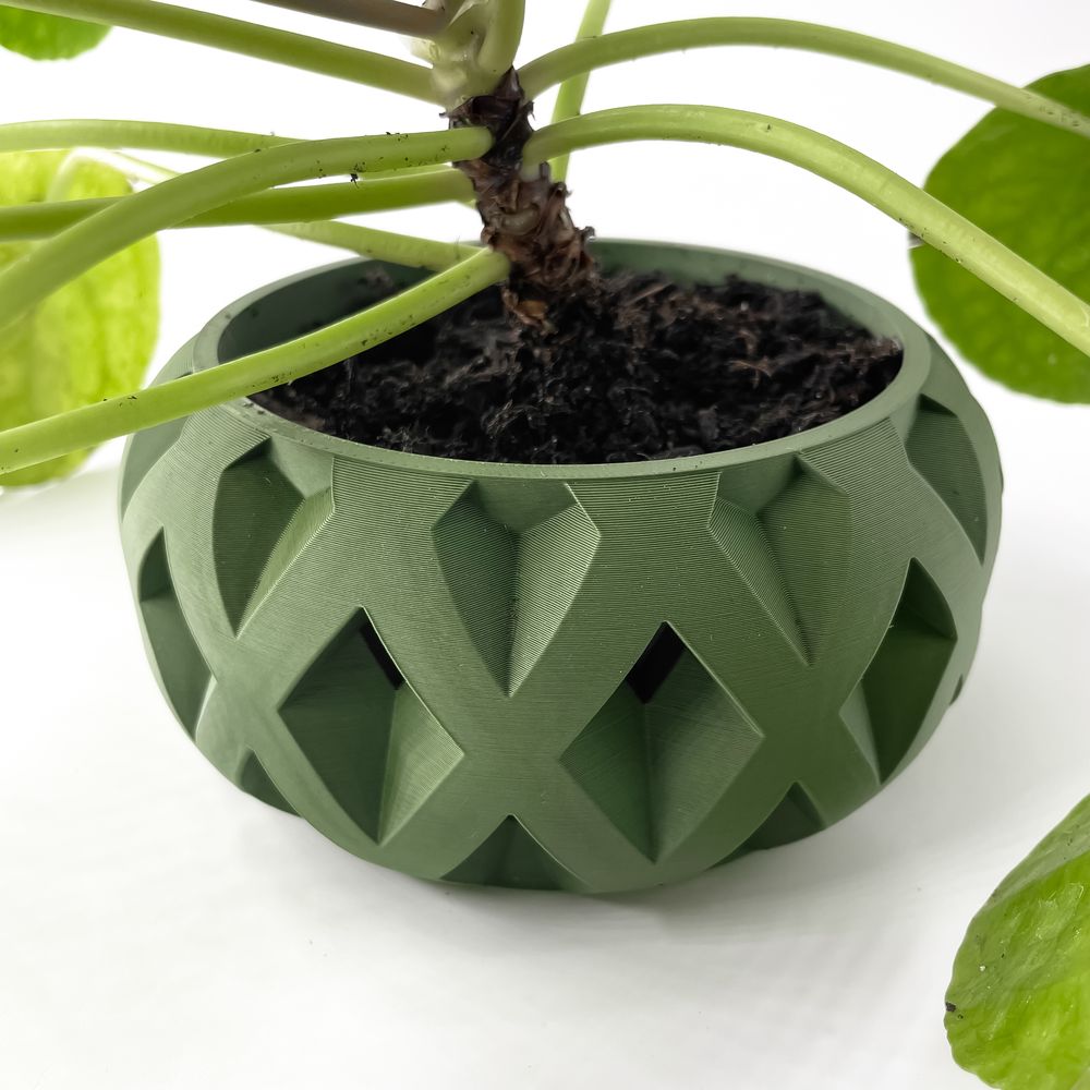 Cache-pot Welen imprimé en 3D - pot de fleurs design 15 cm, décoration intérieure contemporaine, fabriqué en France — impression 3D par Manu3D