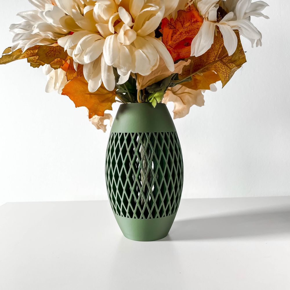 Vase Xero imprimé en 3D - vase à fleurs design 31 cm, décoration intérieure contemporaine, fabriqué en France — impression 3D par Manu3D
