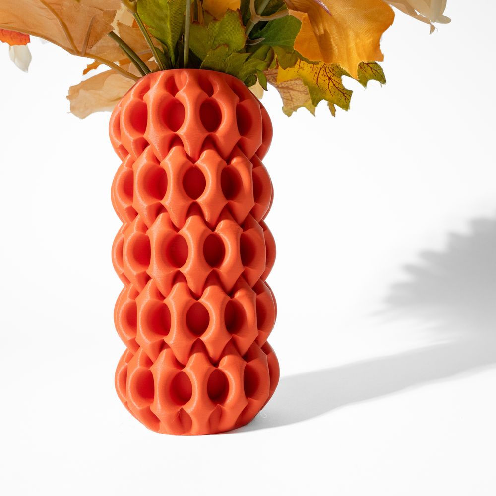 Vase Xiomu imprimé en 3D - vase à fleurs design 18 cm, décoration intérieure contemporaine, fabriqué en France — impression 3D par Manu3D