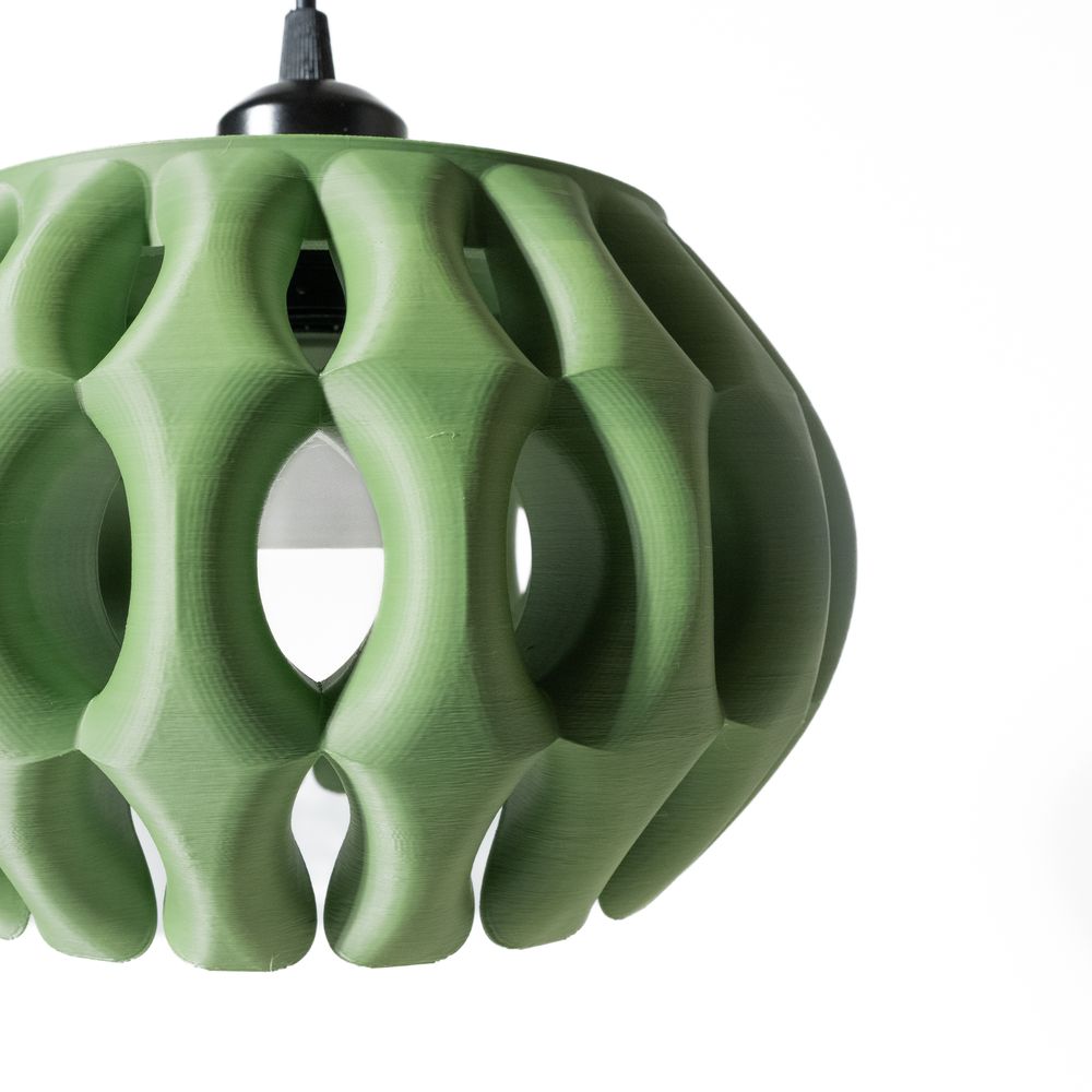 Suspension Xiomu imprimée en 3D - abat-jour ajouré design 24 cm, décoration intérieure contemporaine, fabriquée en France — impression 3D par Manu3D
