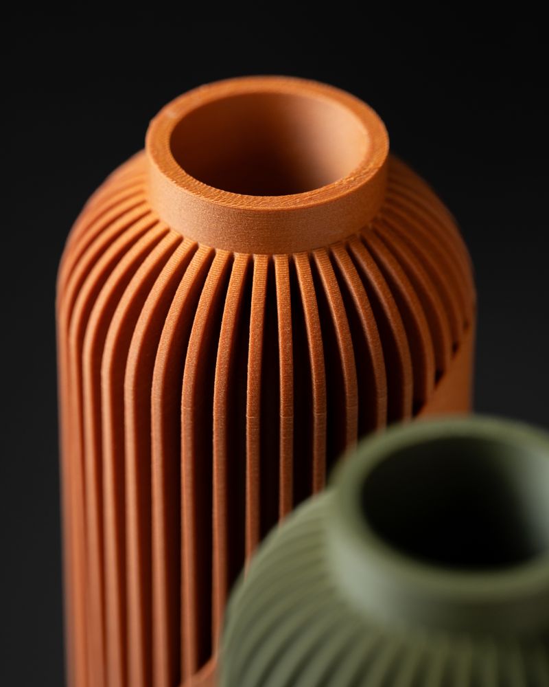 Vase Yao imprimé en 3D - vase à fleurs design 20 cm (203 mm), décoration intérieure contemporaine, fabriqué en France — impression 3D par Manu3D