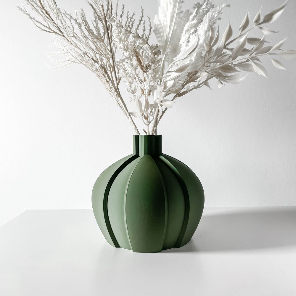 Vase Yomu imprimé en 3D - vase à fleurs design 18 cm, décoration intérieure contemporaine, fabriqué en France — impression 3D par Manu3D
