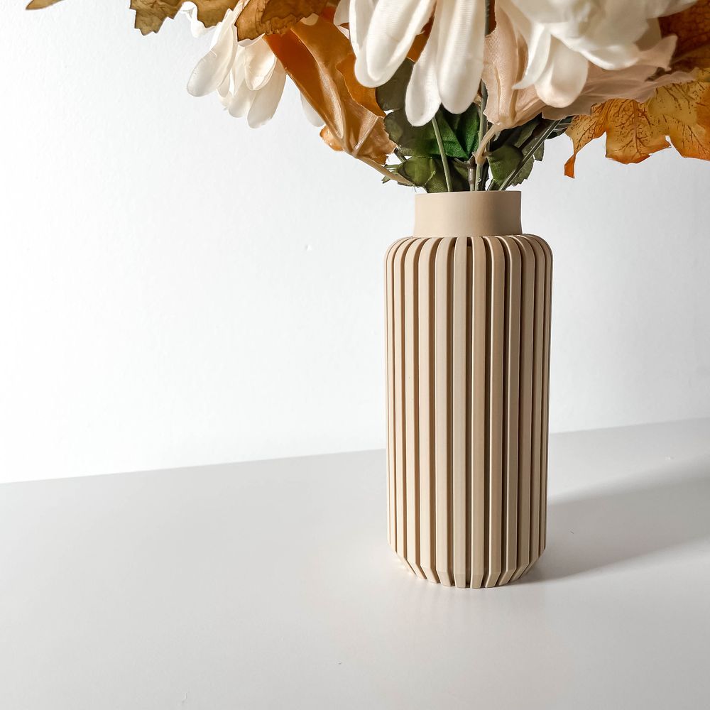 Vase Yuso imprimé en 3D - vase à fleurs design 31 cm, décoration intérieure contemporaine, fabriqué en France — impression 3D par Manu3D