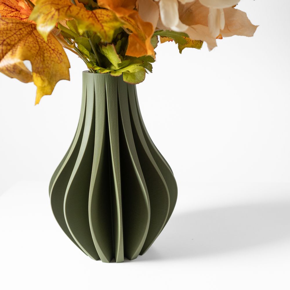 Vase Zolara imprimé en 3D - vase à fleurs design 18 cm, décoration intérieure contemporaine, fabriqué en France — impression 3D par Manu3D